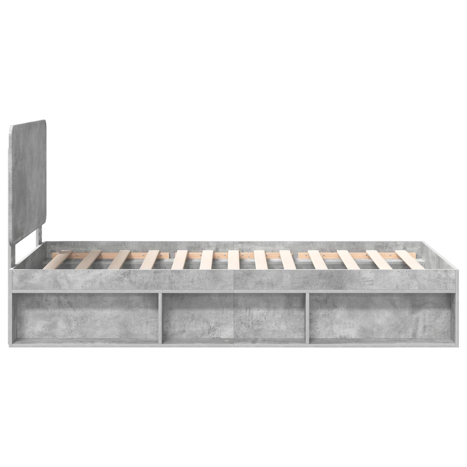 Bedframe Concerte Grijs 75 x 190 cm Massief grenenhout