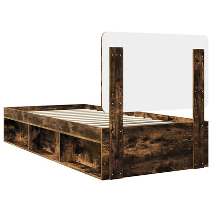 Bedframe Gerookt eiken 75 x 190 cm Massief grenenhout