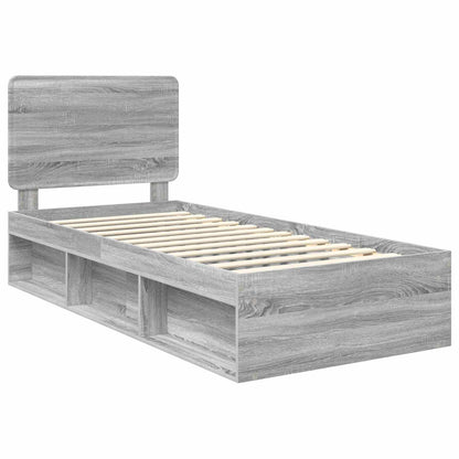 Bedframe Grijs Sonoma 75 x 190 cm Massief grenenhout