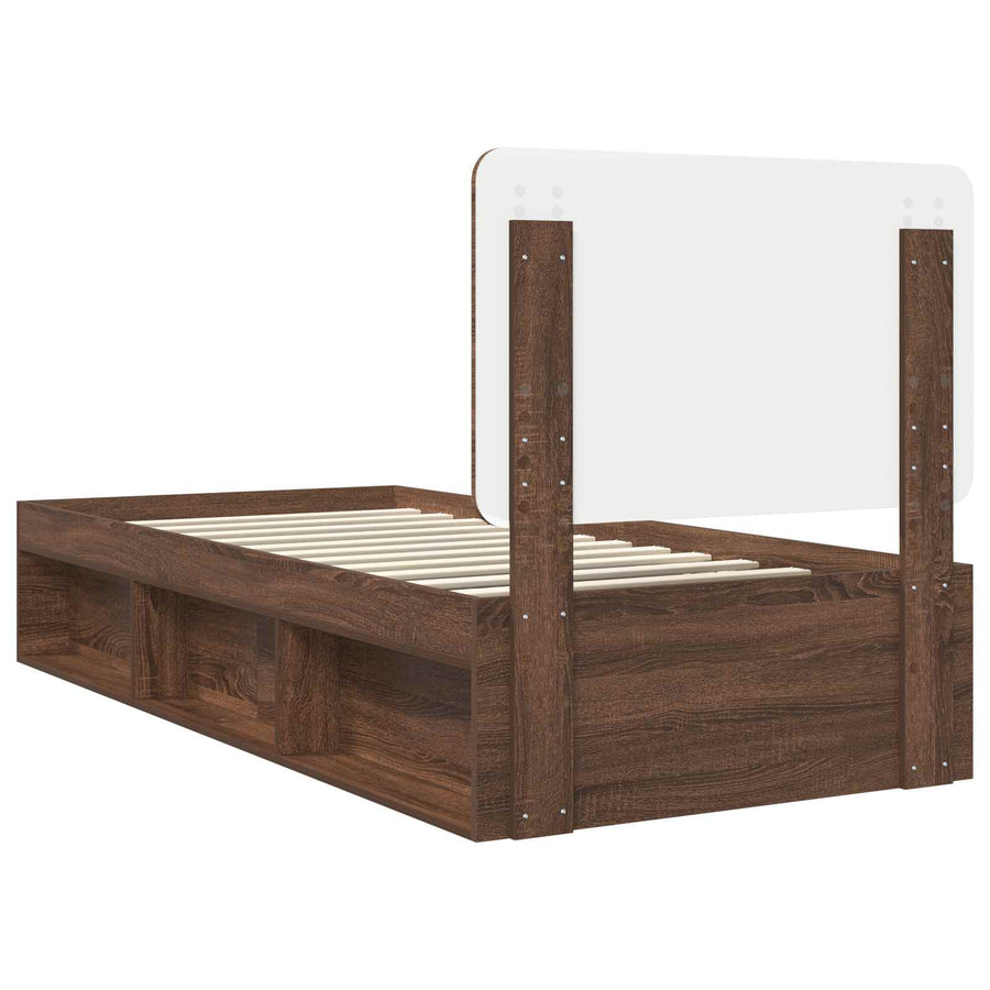 Bedframe Bruin Eiken 75 x 190 cm Massief grenenhout