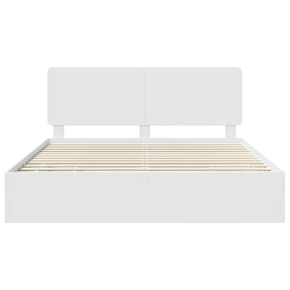 Bedframe met lade met opslag Wit 200 x 200 cm Ingenieurshout