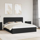Bedframe met lade 200x200 cm zwart bewerkt hout