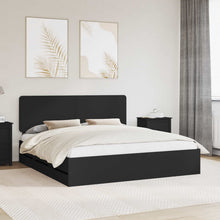 Bedframe met lade met opslag Zwart 200 x 200 cm Ingenieurshout