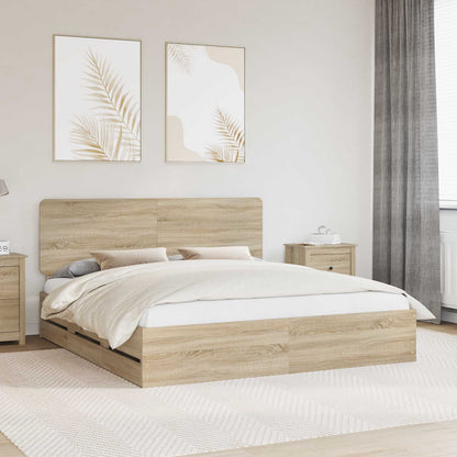 Bedframe met lade Sonoma Eiken 200 x 200 cm Ingenieurshout
