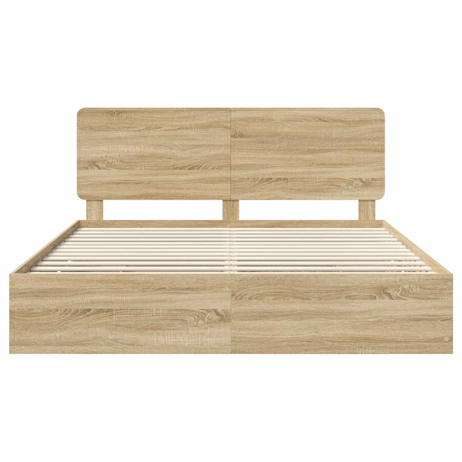 Bedframe met lade Sonoma Eiken 200 x 200 cm Ingenieurshout