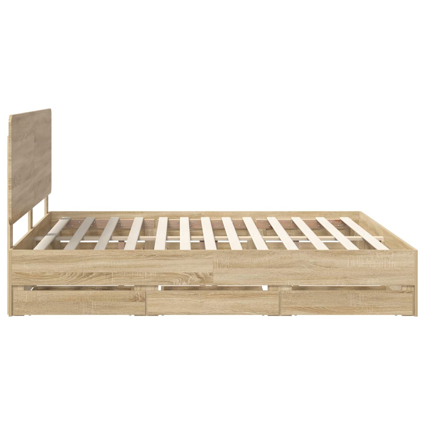Bedframe met lade Sonoma Eiken 200 x 200 cm Ingenieurshout