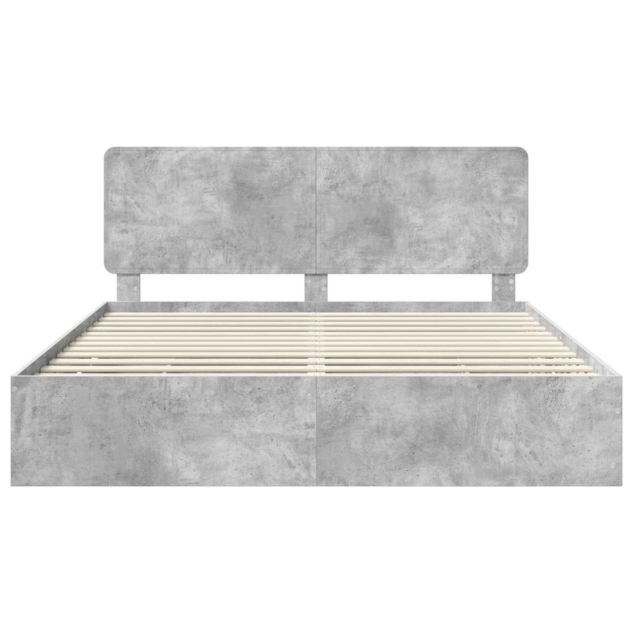 Bedframe met lade Beton Grijs 200 x 200 cm Ingenieurshout