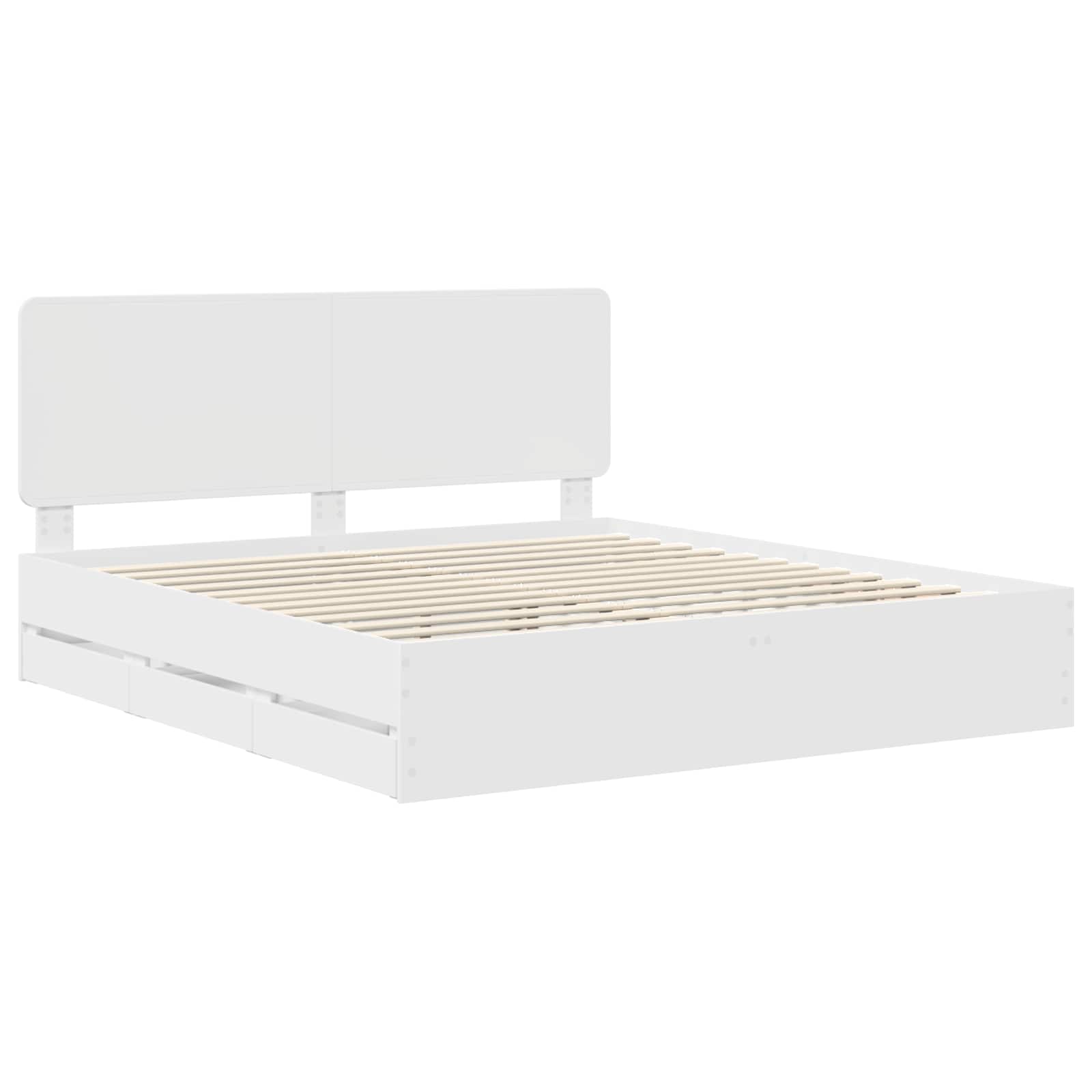 Bedframe met lade met opslag Wit 180 x 200 cm Ingenieurshout