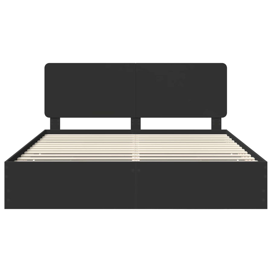 Bedframe met lade met opslag Zwart 180 x 200 cm Ingenieurshout