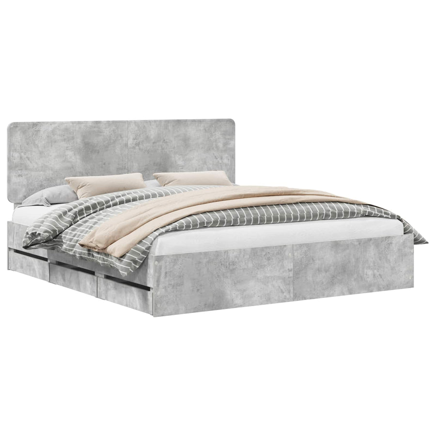 Bedframe met lade Beton Grijs 180 x 200 cm Ingenieurshout