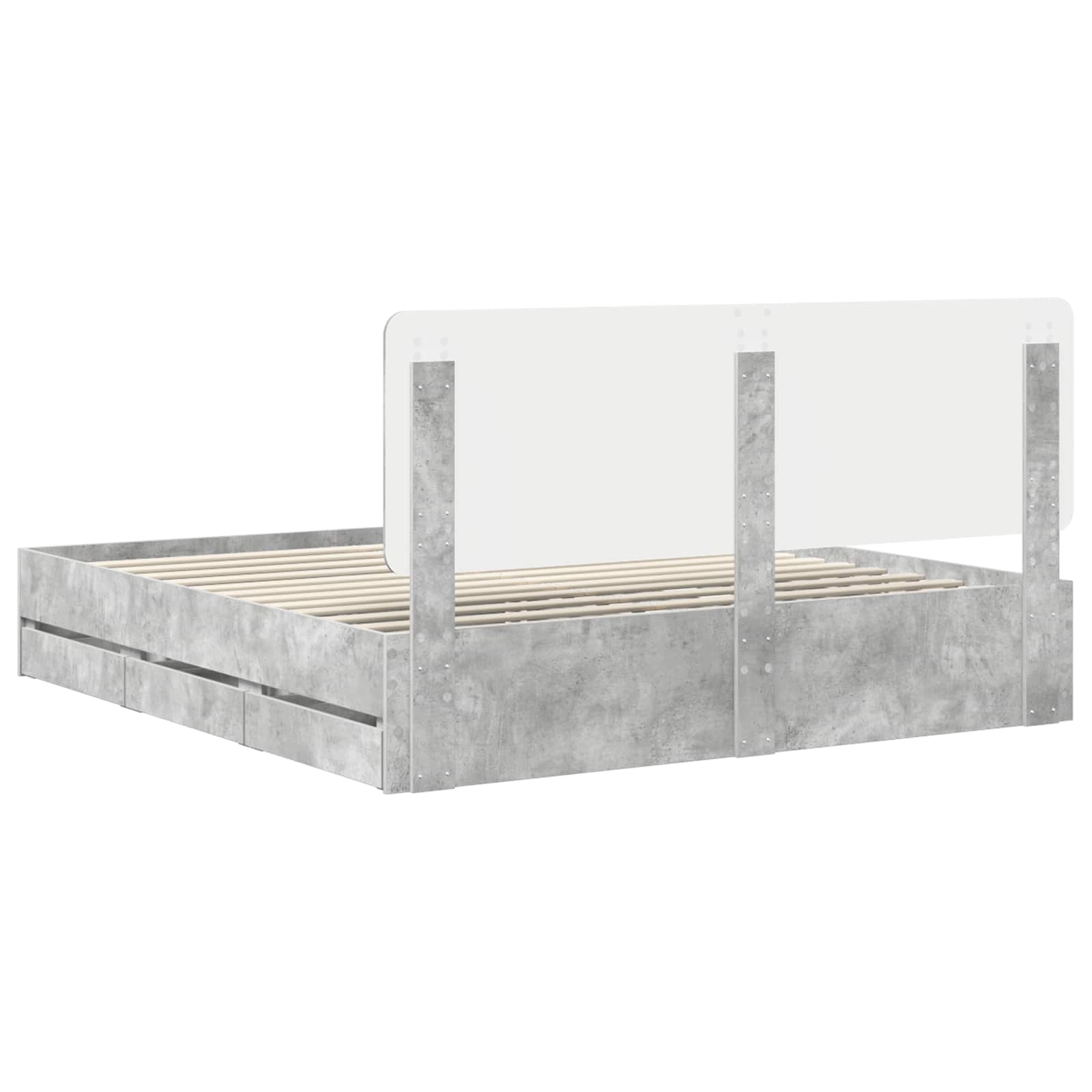 Bedframe met lade Beton Grijs 180 x 200 cm Ingenieurshout