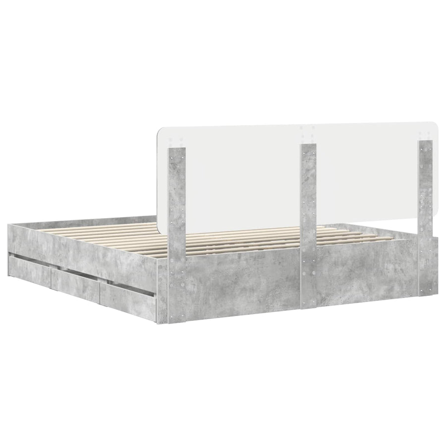 Bedframe met lade Beton Grijs 180 x 200 cm Ingenieurshout