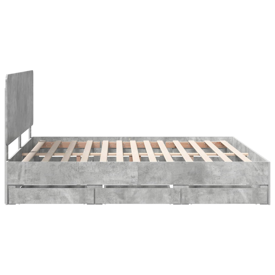 Bedframe met lade Beton Grijs 180 x 200 cm Ingenieurshout