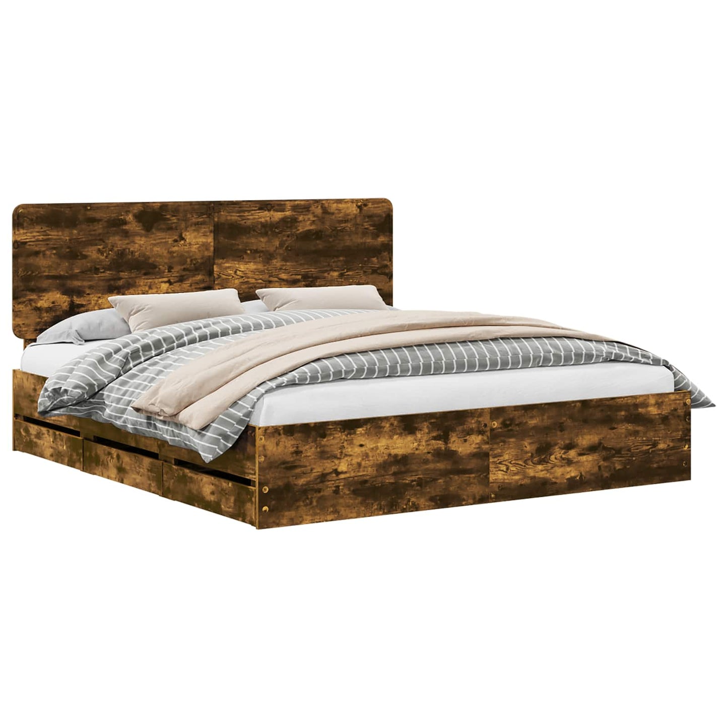 Bedframe Gerookt eiken Ingenieurshout