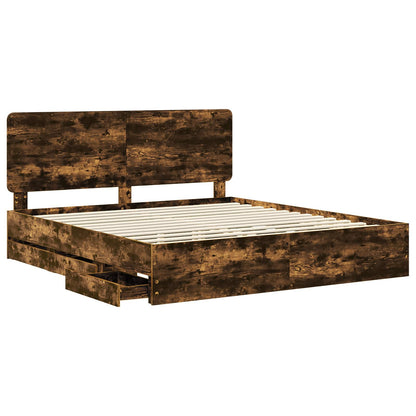 Bedframe Gerookt eiken Ingenieurshout