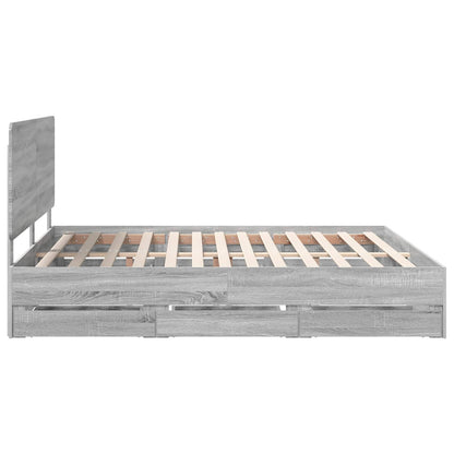 Bedframe met lade Grijs Sonoma 180 x 200 cm Ingenieurshout