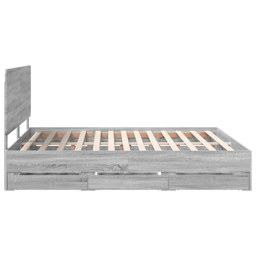 Bedframe met lade Grijs Sonoma 180 x 200 cm Ingenieurshout