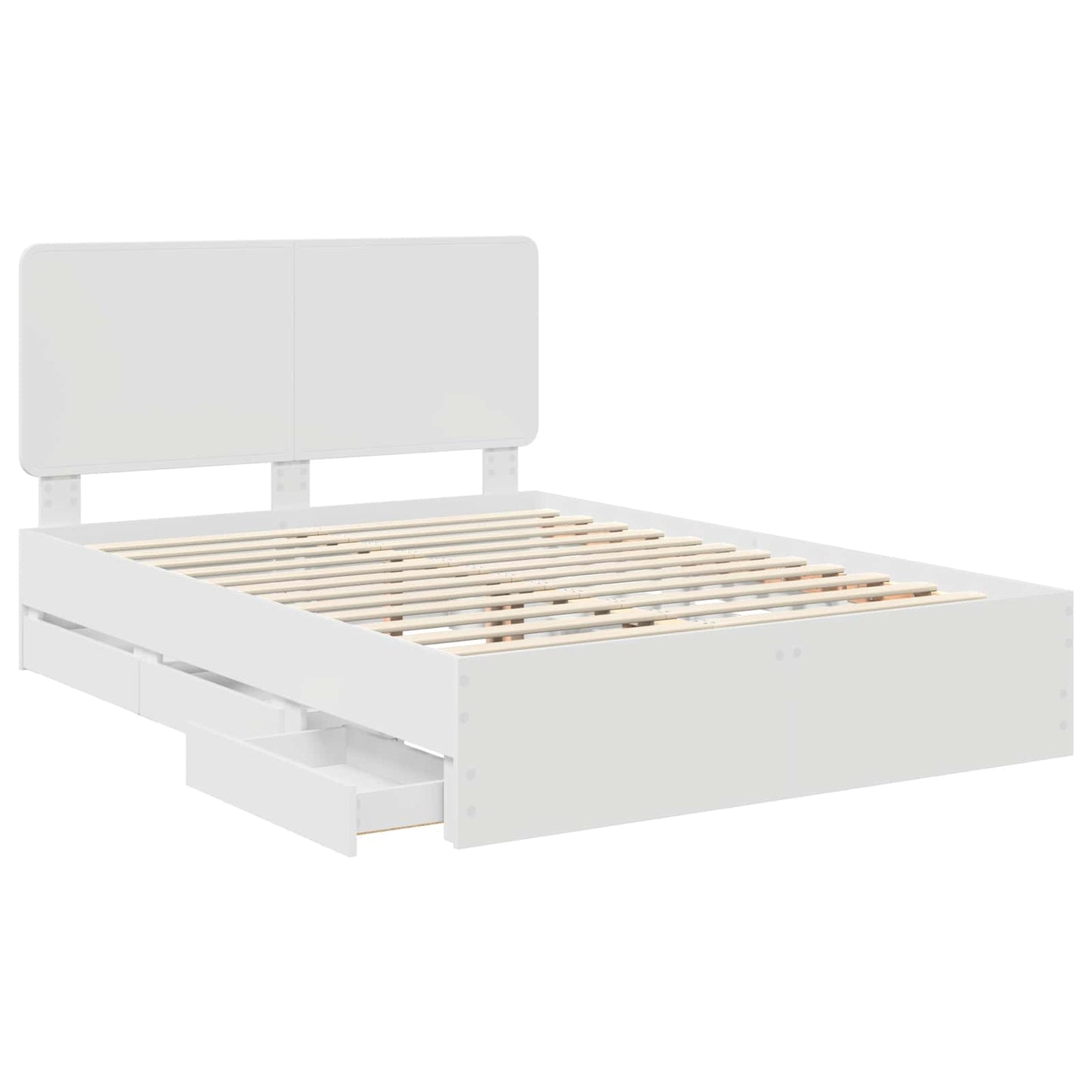 Bedframe met lade met opslag Wit 160 x 200 cm Ingenieurshout