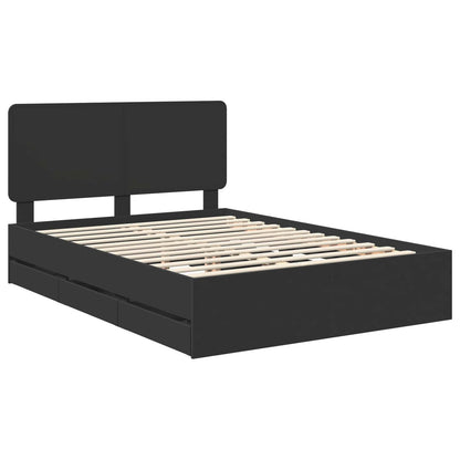 Bedframe met lade met opslag Zwart 160 x 200 cm Ingenieurshout