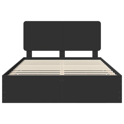 Bedframe met lade met opslag Zwart 160 x 200 cm Ingenieurshout