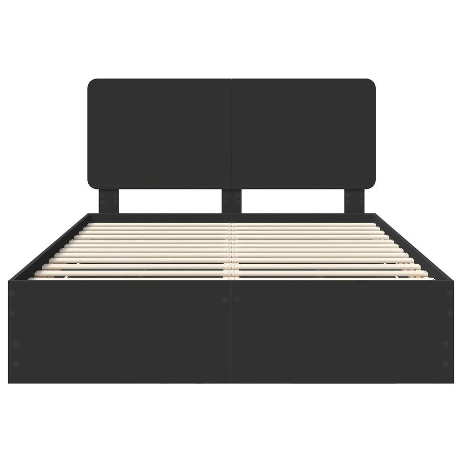 Bedframe met lade met opslag Zwart 160 x 200 cm Ingenieurshout