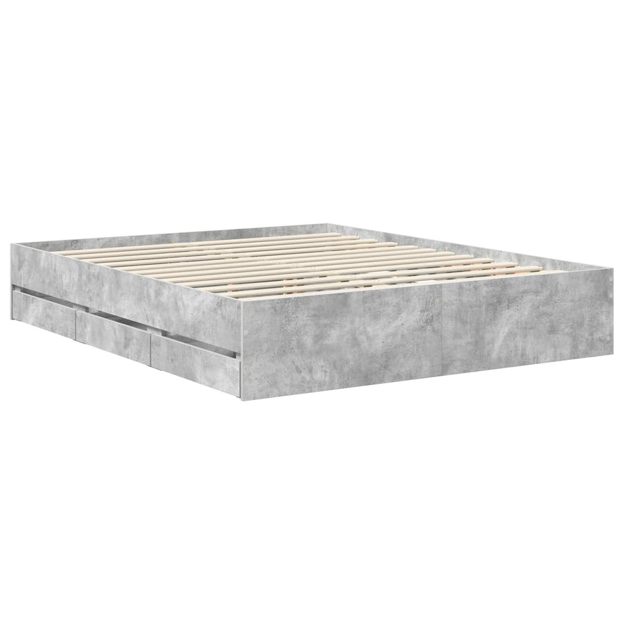 Bedframe met lade Beton Grijs 160 x 200 cm Ingenieurshout