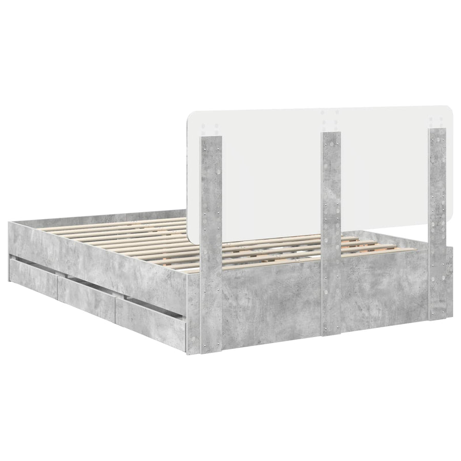 Bedframe met lade Beton Grijs 160 x 200 cm Ingenieurshout