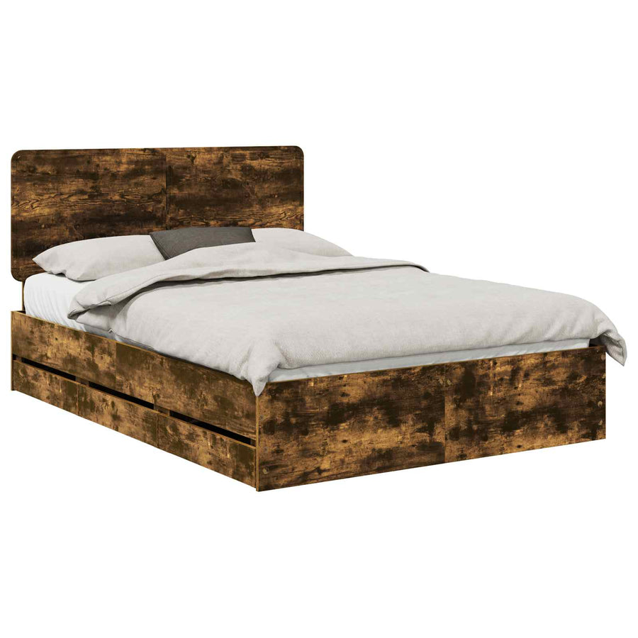 Bedframe met lade Gerookt eiken 160 x 200 cm Ingenieurshout