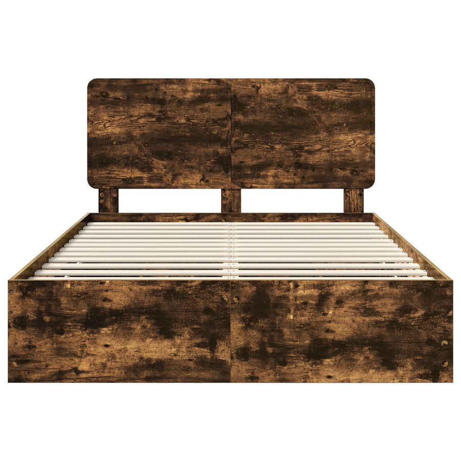 Bedframe met lade Gerookt eiken 160 x 200 cm Ingenieurshout