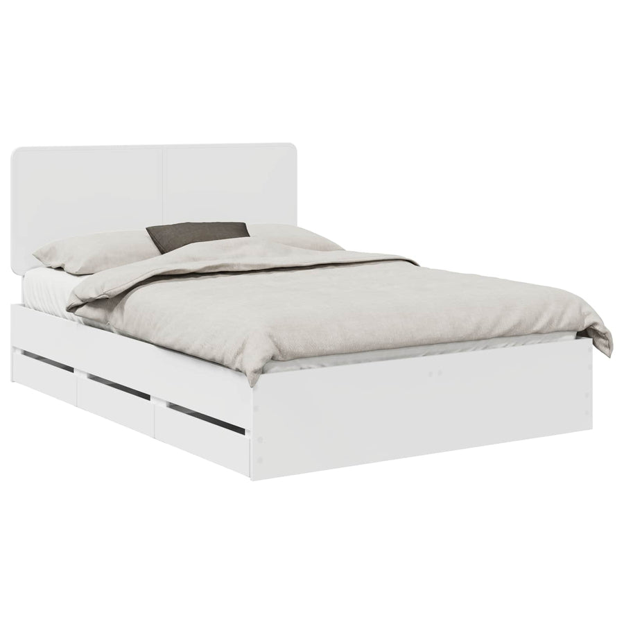 Bedframe met lade met opslag Wit 150 x 200 cm Ingenieurshout