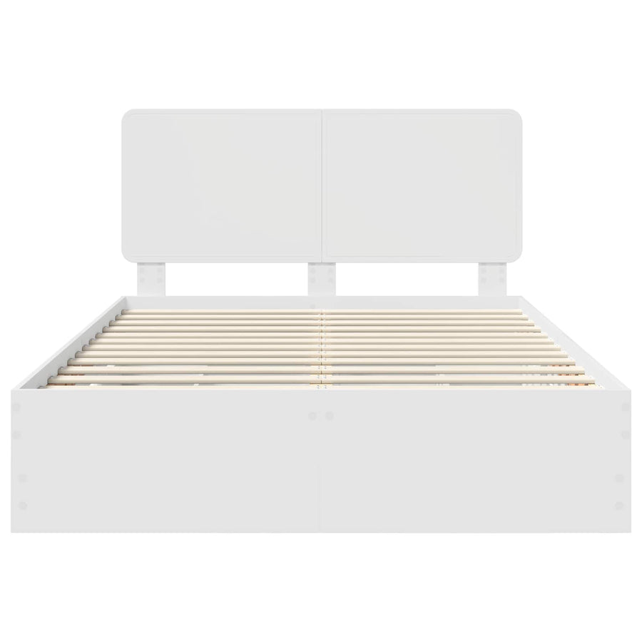 Bedframe met lade met opslag Wit 150 x 200 cm Ingenieurshout