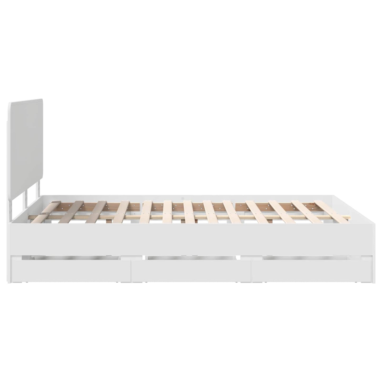 Bedframe met lade met opslag Wit 150 x 200 cm Ingenieurshout