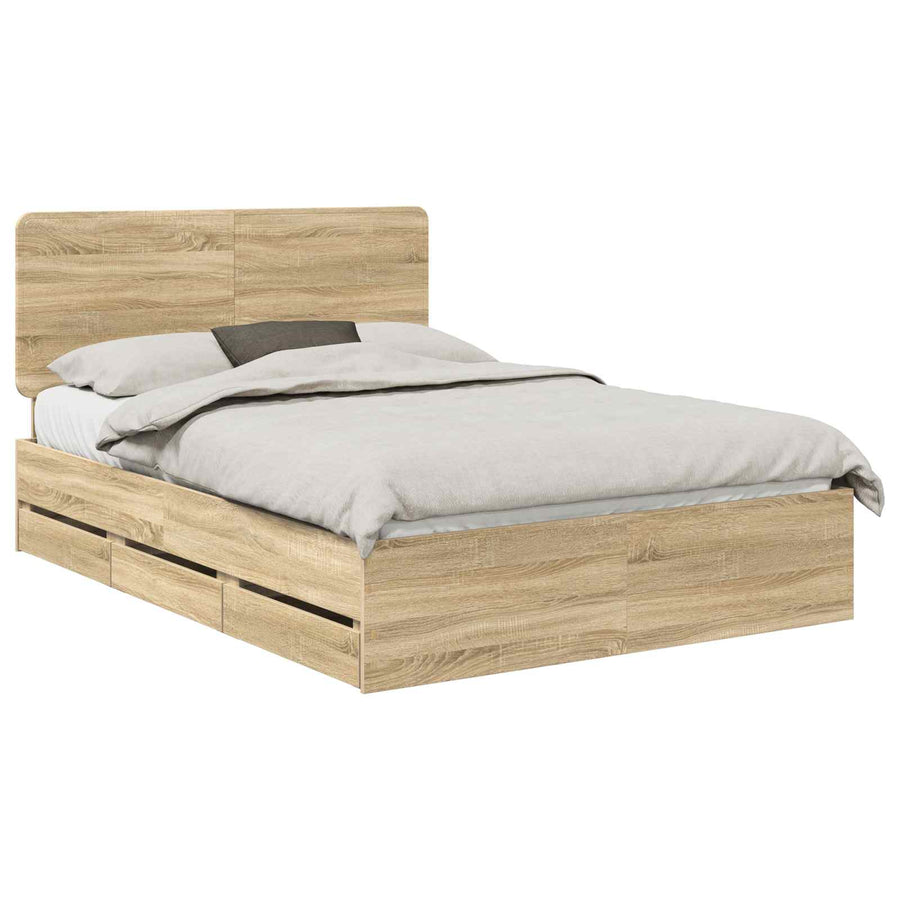 Bedframe met lade Sonoma Eiken 150 x 200 cm Ingenieurshout