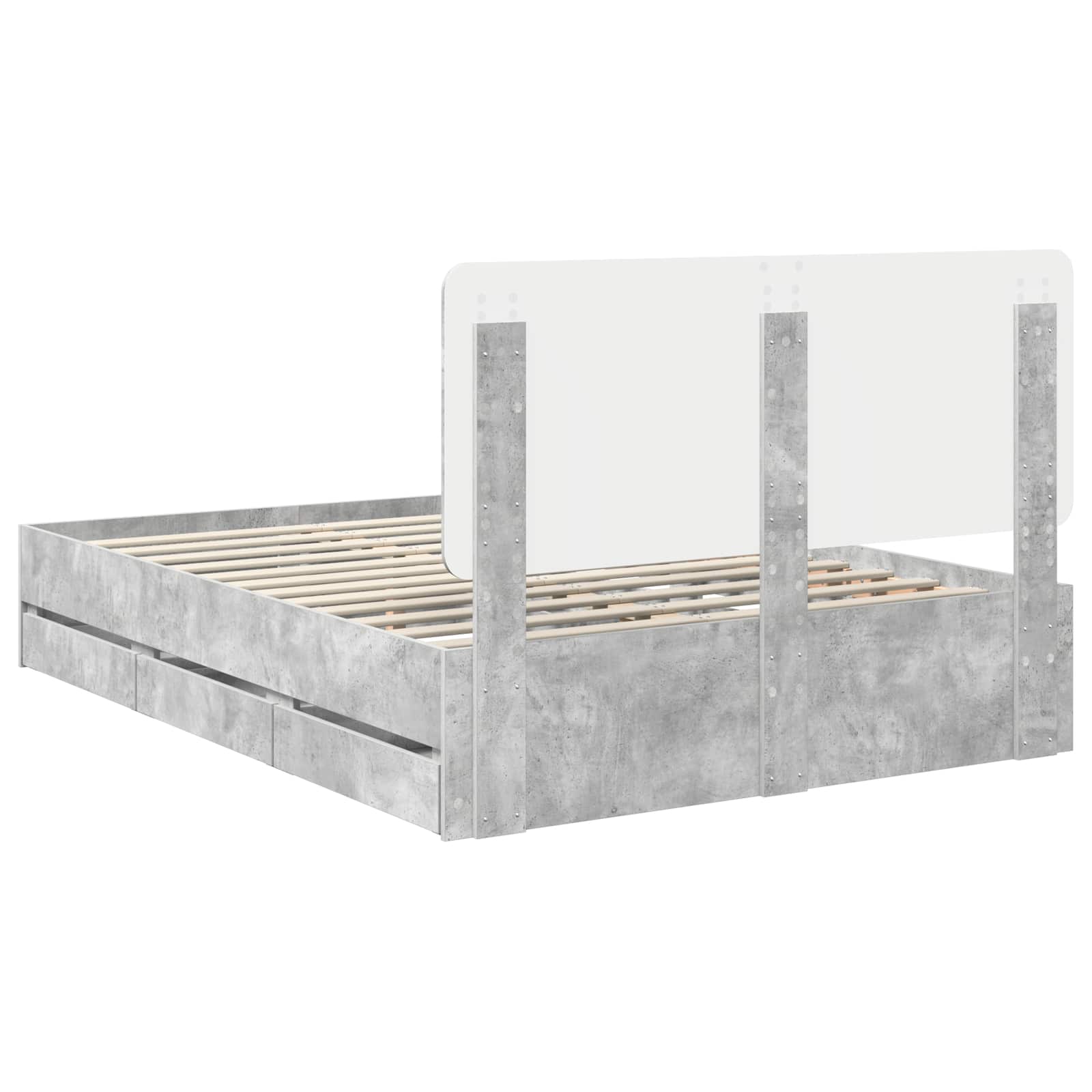 Bedframe met lade Beton Grijs 150 x 200 cm Ingenieurshout