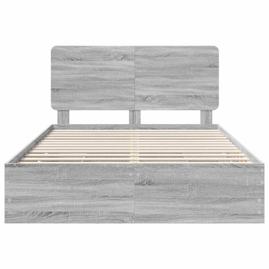 Bedframe met lade Grijs Sonoma 140 x 200 cm Ingenieurshout