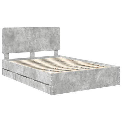 Bedframe met lade Beton Grijs 140 x 190 cm Ingenieurshout