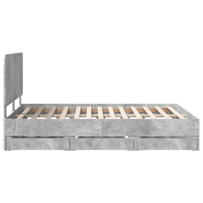 Bedframe met lade Beton Grijs 140 x 190 cm Ingenieurshout