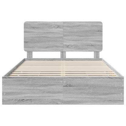 Bedframe met lade Grijs Sonoma 140 x 190 cm Ingenieurshout