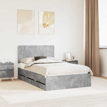 Bedframe met lade Beton Grijs 135 x 190 cm Ingenieurshout