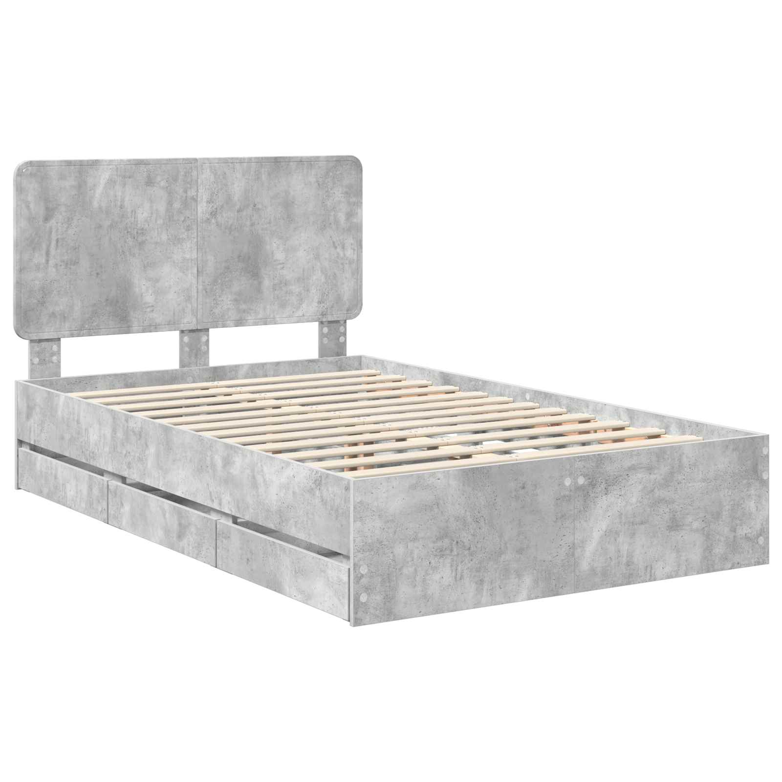 Bedframe met lade Beton Grijs 135 x 190 cm Ingenieurshout