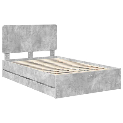 Bedframe met lade Beton Grijs 135 x 190 cm Ingenieurshout