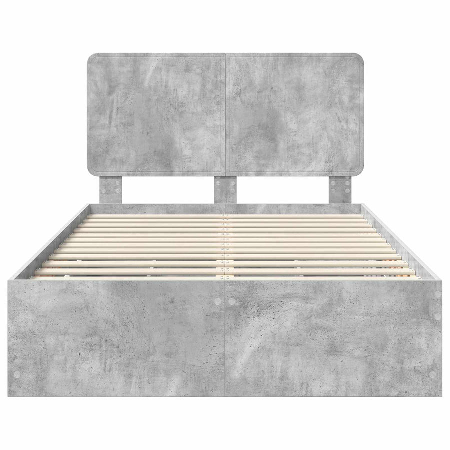 Bedframe met lade Beton Grijs 135 x 190 cm Ingenieurshout