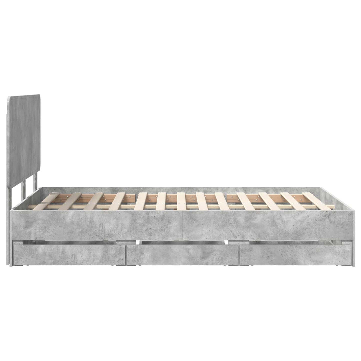 Bedframe met lade Beton Grijs 135 x 190 cm Ingenieurshout