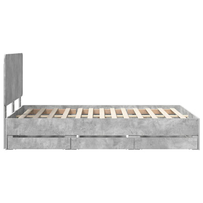 Bedframe met lade Beton Grijs 135 x 190 cm Ingenieurshout