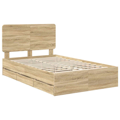 Bedframe met lade Sonoma Eiken 120 x 200 cm Ingenieurshout