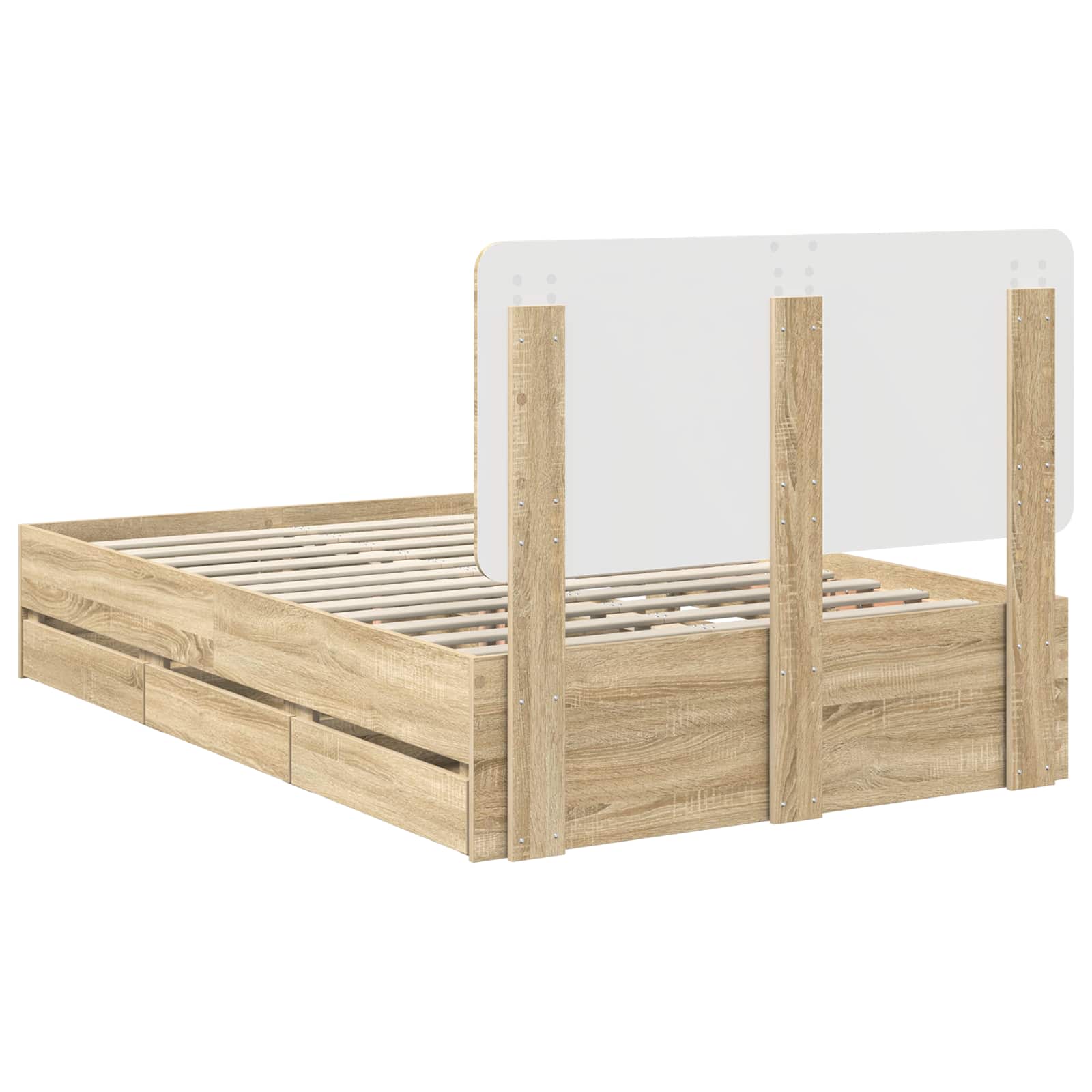 Bedframe met lade Sonoma Eiken 120 x 200 cm Ingenieurshout