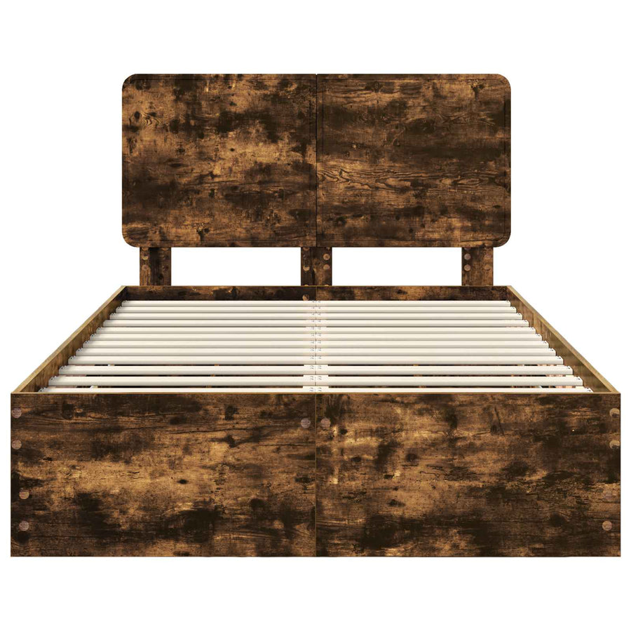 Bedframe met lade Gerookt eiken 120 x 200 cm Ingenieurshout