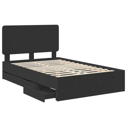 Bedframe met lade met opslag Zwart 120 x 190 cm Ingenieurshout
