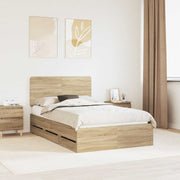 Bed Frame with Drawer Sonoma Oak 120 x 190 cm Engineered Wood