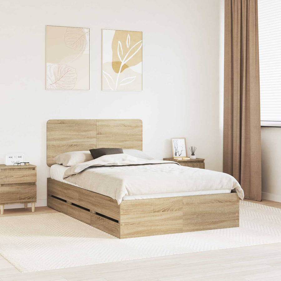 Bedframe met lade Sonoma Eiken 120 x 190 cm Ingenieurshout